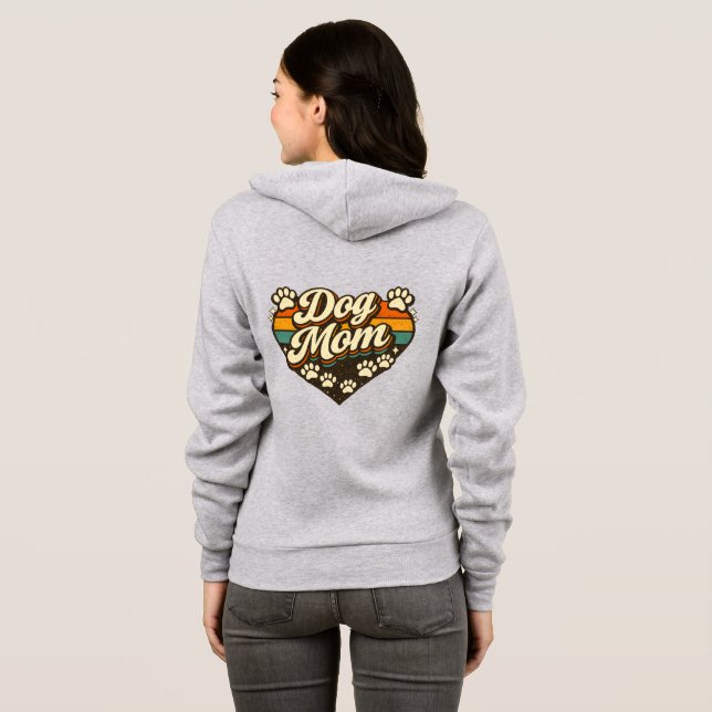 Retro-Hundemama  Hoodie (Schwarz voll)