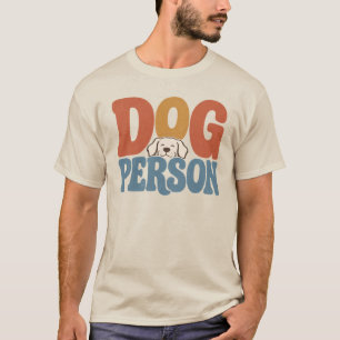 Retro-Hundemensch-Typografie Hunde Liebhaber T-Shirt