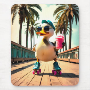 Retro-Hundesonnenbrille Strand im Sonnenuntergang Mousepad