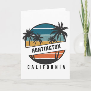 Retro Huntington Beach Kalifornien Surfbrett Surfe Karte
