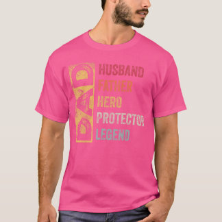 Retro Husband Father Hero Protector Legend Father T-Shirt