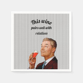 Retro Husband Funny Wine Sprichwort Serviette