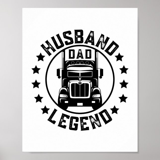 Retro Husband Vater Trucker Legend Poster (Vorne)
