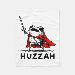 Retro Huzzah Frosch Ritter Lustiges Schwert Meme Z Fleecedecke