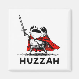 Retro Huzzah Frosch Ritter Lustiges Schwert Meme Z Magnet