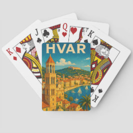 Retro Hvar Kroatien Adria Küste Reise Spielkarten