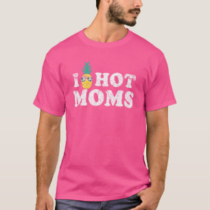 Retro I Ananas Hot Mamas Auf den Kopf T-Shirt
