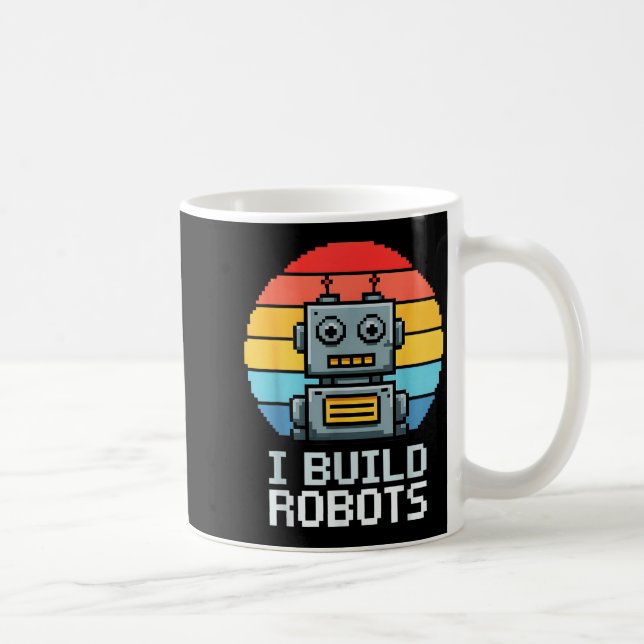 Retro I Build Robots Robotics Engineering Ai Tech  Kaffeetasse (Rechts)