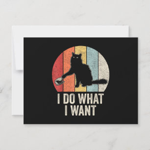 Retro I Do I What I Woll Cat Shirt Cat Lover Eigen Magneteinladung
