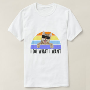 Retro I do was ich gewollt Katze lustige Liebhaber T-Shirt
