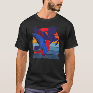 Retro I geflügeltes Einhorn I Schreie Eclectus wei T-Shirt