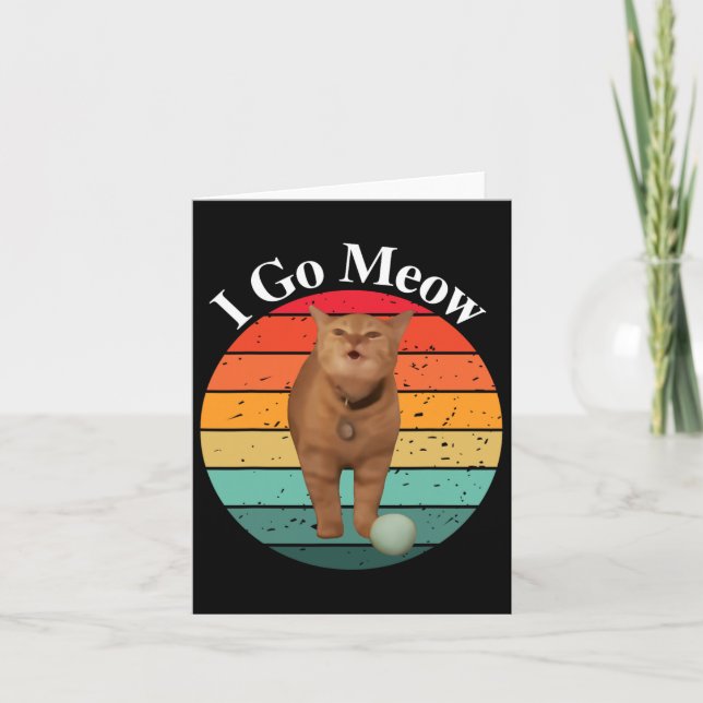 Retro I Go Meow Funny Cat Singmememe Karte (Vorderseite)