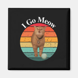 Retro I Go Meow Funny Cat Singmememe Magnet