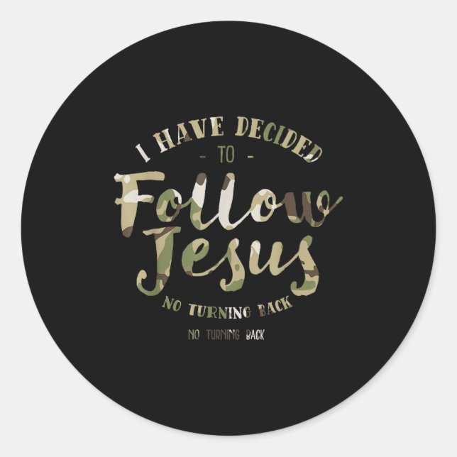 Retro I Have Decided To Follow Jesus Clic Redleg C Runder Aufkleber (Vorderseite)