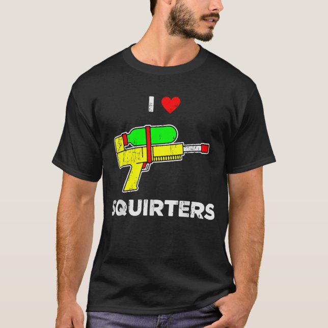 Retro I Herz Squirters Funny I Liebe Squirters T-Shirt (Vorderseite)