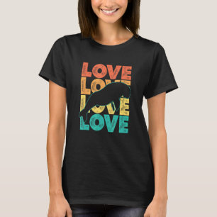 Retro I Liebe Dugong Idee für Tiere T-Shirt