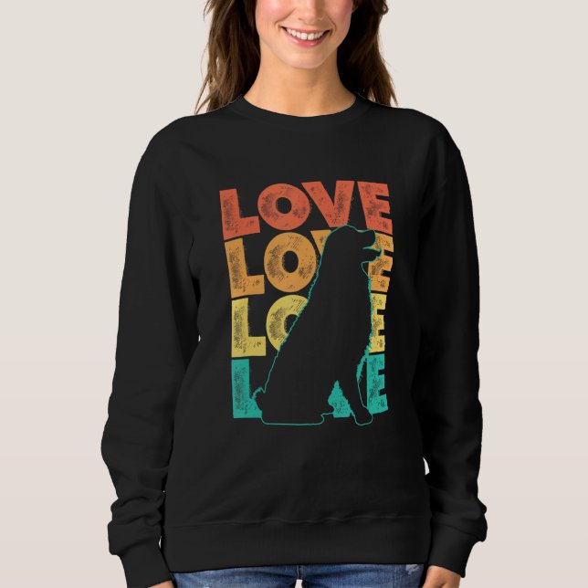 Retro I Liebe Mein Berner Hundeschema Sweatshirt (Vorderseite)