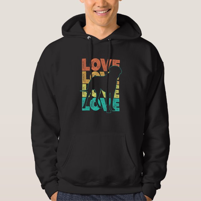 Retro I Liebe Mein englisches Mastiff Dog Design Hoodie (Vorderseite)