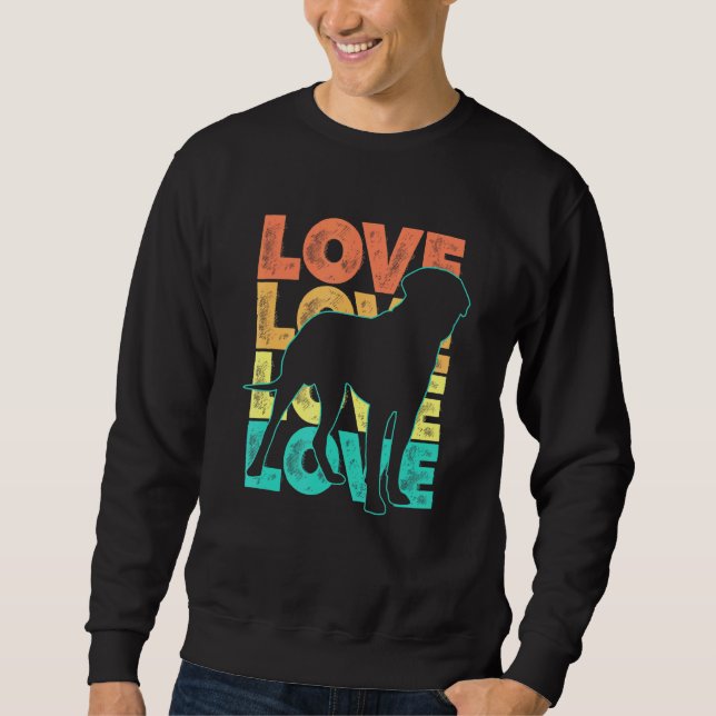 Retro I Liebe Mein englisches Mastiff Dog Design Sweatshirt (Vorderseite)