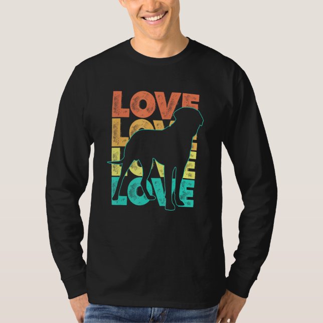 Retro I Liebe Mein englisches Mastiff Dog Design T-Shirt (Vorderseite)