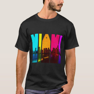 Retro I Liebe Miami Floria Skyline T-Shirt