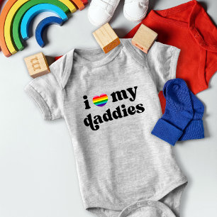 Retro I Liebe My Daddies Baby Gay Vaters Rainbow Strampler