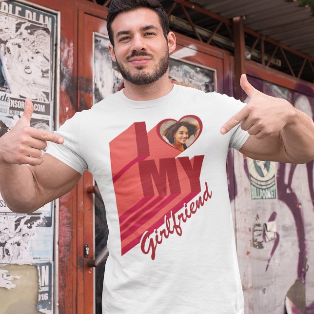 Retro I Liebe My Girlfriend T - Shirt (Von Creator hochgeladen)