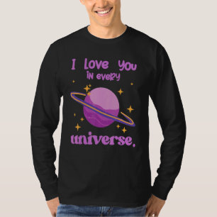 Retro I Liebe Sie in jedem Universum Jungs Männer T-Shirt