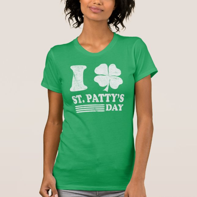 Retro I Liebe St. Patrick's T Shirt (Vorderseite)