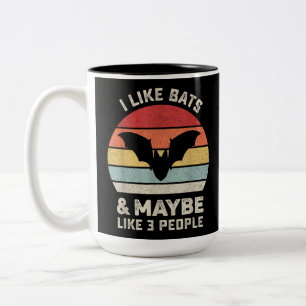 Retro-I-Like-Bats-Shirt Tier Fledermausliebhaber-G Zweifarbige Tasse