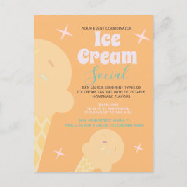 Retro Ice Cream Cone Sozialer Flyer Einladung Postkarte