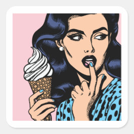 Retro Ice Cream Pop Art Stickers