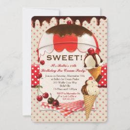 Retro Ice Creme Party Einladung