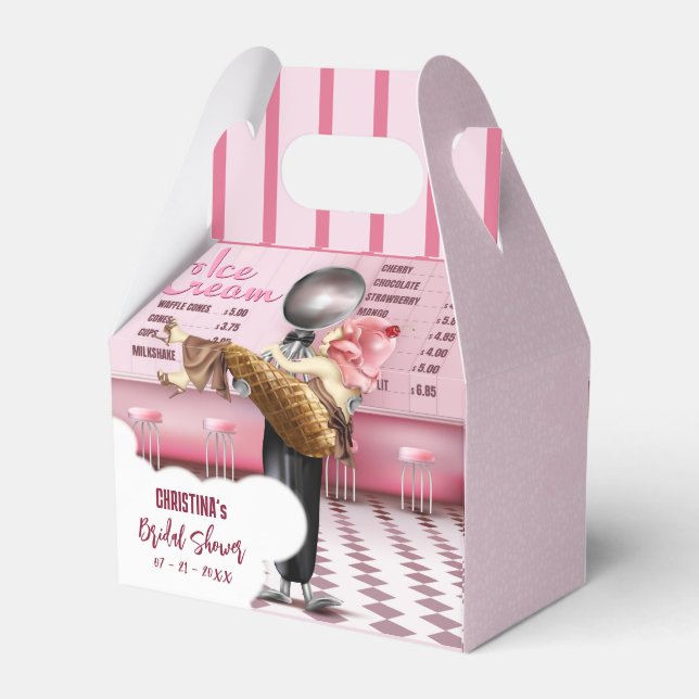 Retro Ice Creme Scoopup Brautparty Geschenkschachtel (Rückseite)