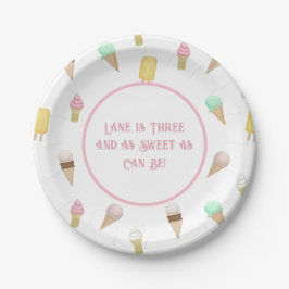 Retro Ice Creme Social Birthday Party Custom Pappteller