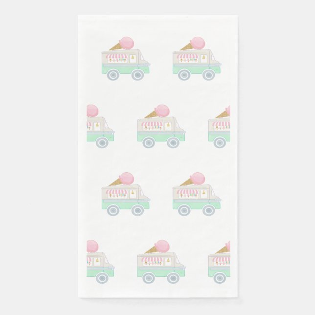 Retro Ice Creme Truck Party Serviette (Vorderseite)