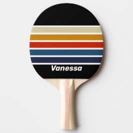 Retro Ice Rainbow Across Striping with Name Tischtennis Schläger