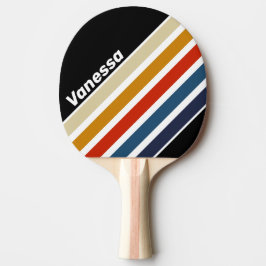 Retro Ice Rainbow Angled Striping with Name Tischtennis Schläger