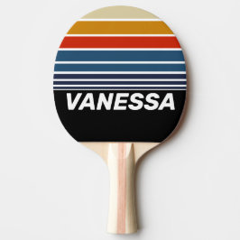 Retro Ice Rainbow Horizon Striping with Name Tischtennis Schläger