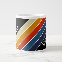 Retro Ice Rainbow Striped with Name Jumbo-Tasse
