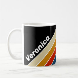 Retro Ice Rainbow Striped with Name Kaffeetasse