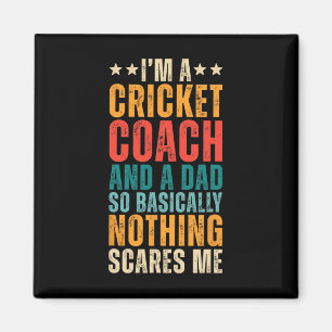 Retro Ich bin ein Cricket-Trainer und Papa lustig  Magnet