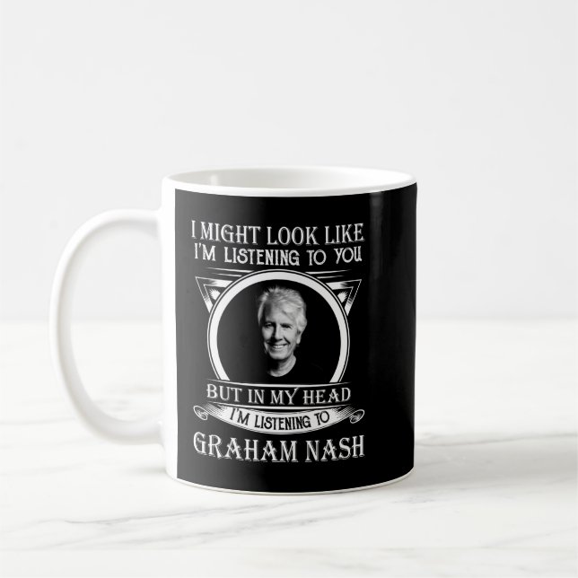 Retro Ich höre Graham Nash Funny Geschenk Kaffeetasse (Links)