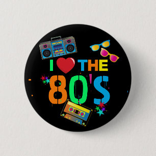 Retro – Ich liebe die 80er   Achtziger Button
