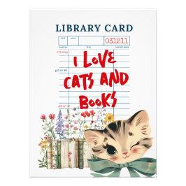 Retro Ich liebe Katzen und Bücher Fotodruck