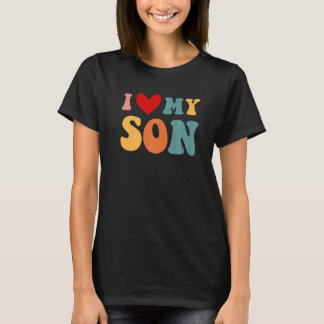 Retro Ich liebe meinen Sohn T-Shirt