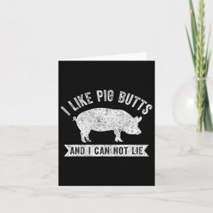 Retro Ich mag Schweinefleisch-Hintern und ich kann Karte