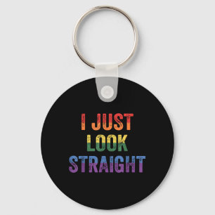 Retro Ich sehe einfach lesbisch queer schwul LGBT Schlüsselanhänger