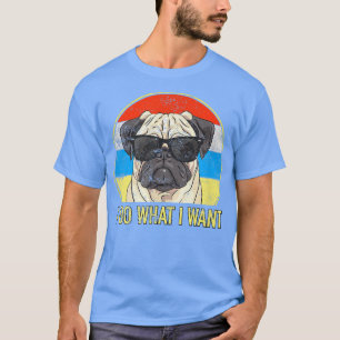 Retro Ich tue, was ich Mops lustigen Mops Liebhabe T-Shirt
