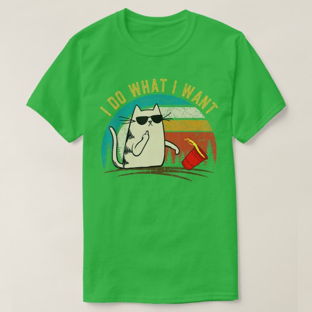 Retro ich tun, was ich gewollt Katze, Cat Daddy Ca T-Shirt (Design vorne)
